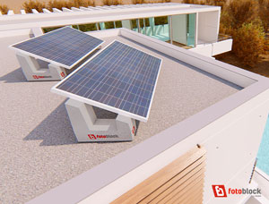 Base de hormigón para paneles solares
