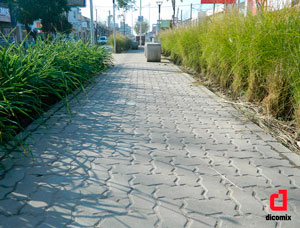 Adoquines intertrabados zig zag